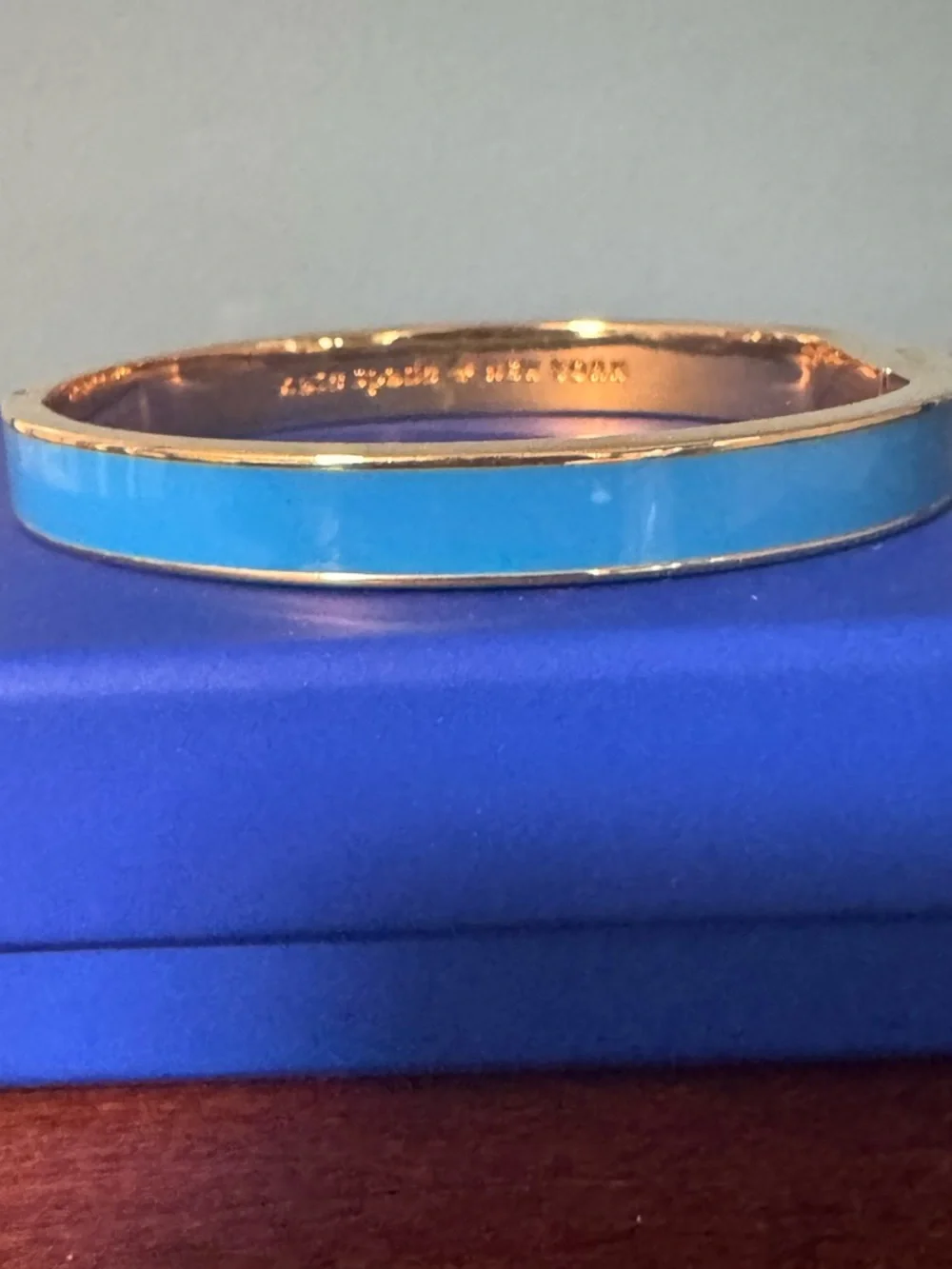 Kate Spade- Bangle Bracelet, Blue and Gold - Picture 2 of 5